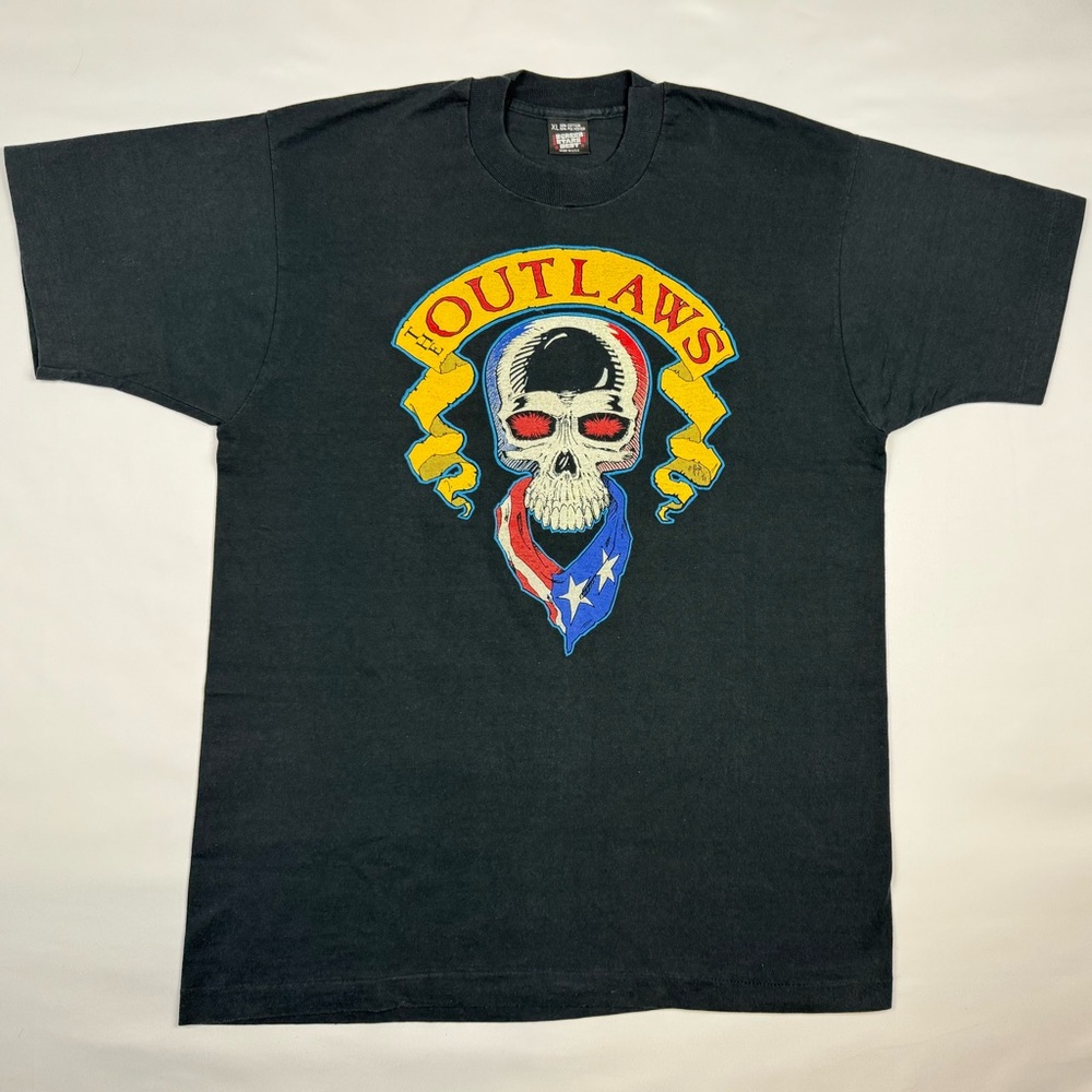Vtg The Outlaws Mens Band T-Shirt XL 90s Screen Stars Black Single Stitch A1